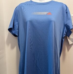 Adidas Women's Active 360 XL Blue Short Sleeve Blue Polyester Tee